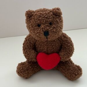 Valentine’s Day GAP Brown Plush Bear with red heart 1990’s